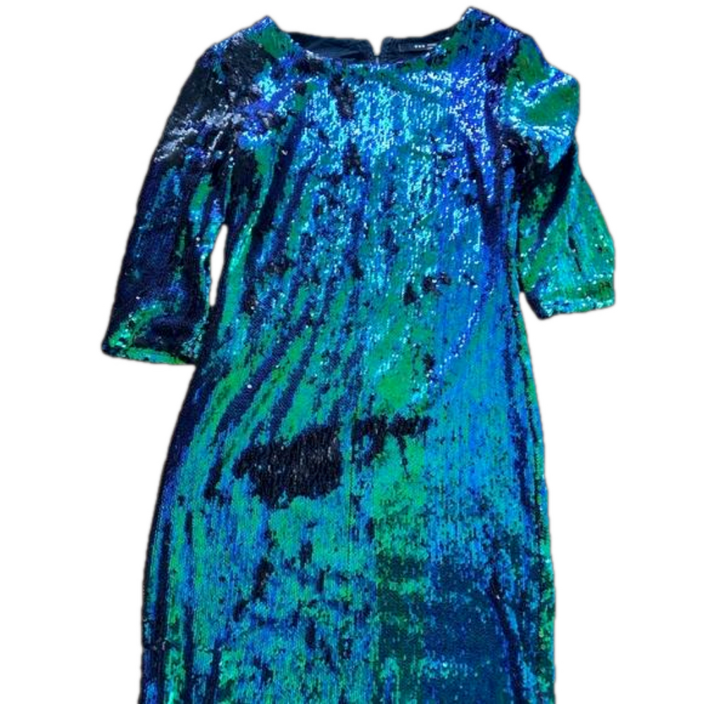 Sequin long sleeve mini dress